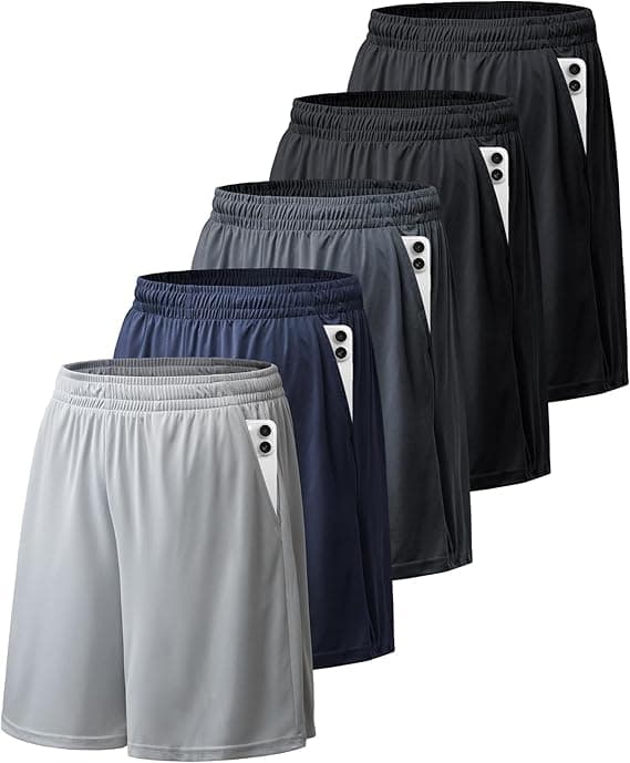 BALENNZ Athletic Shorts for Men with Pockets and Elastic Waistband Quick Dry Activewear